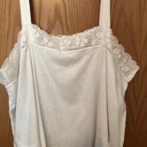 Vintage Late 1800s Early 1900s Slip, Hand Made, Crochet Antique Cotton Chemise